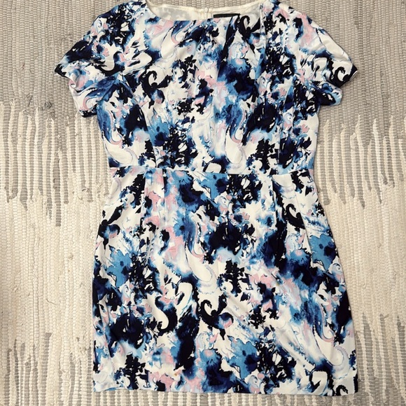 ST. JOHN Blue Printed Silk Dress - Picture 7 of 10